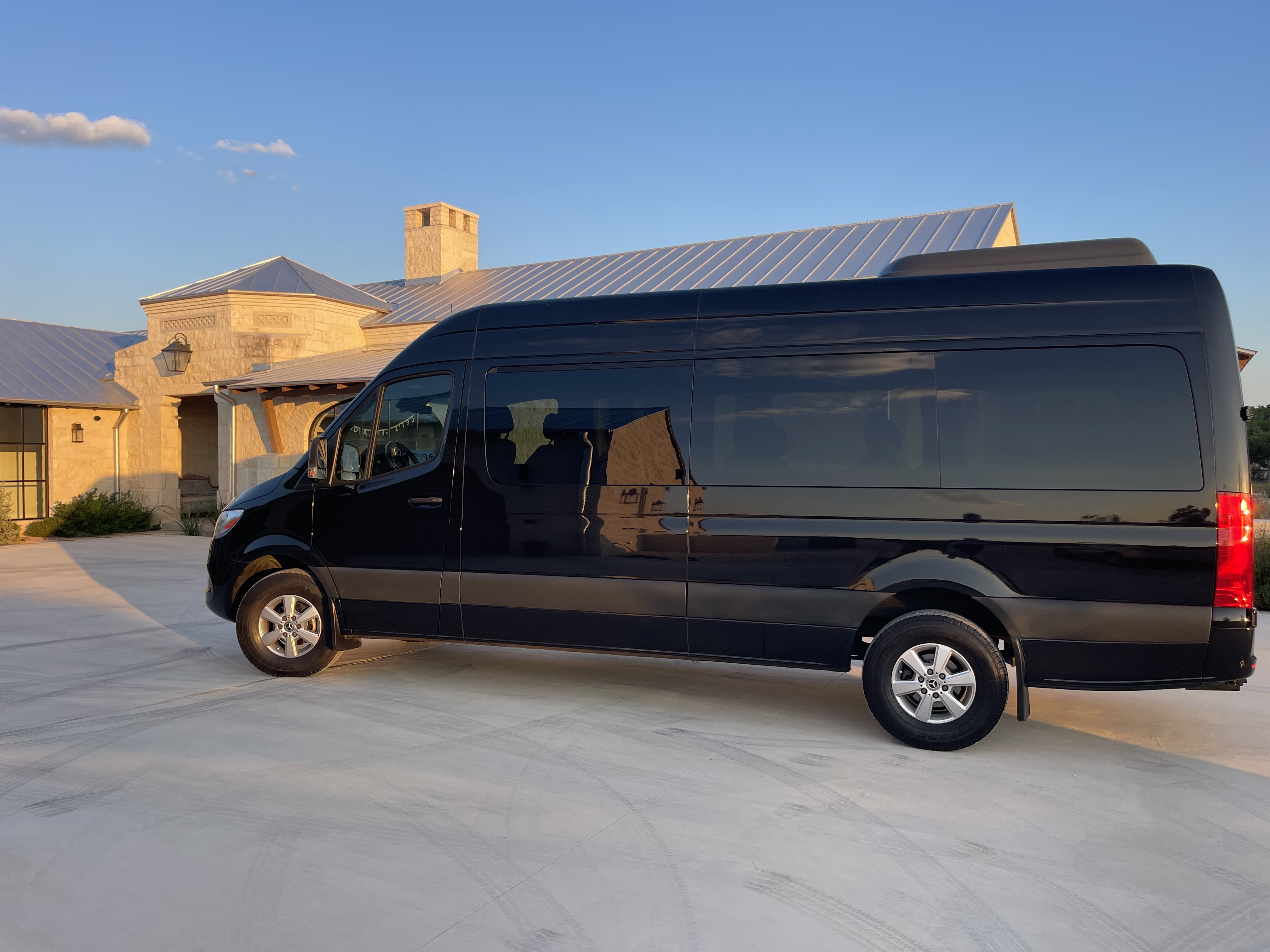 Luxury Mercedes Sprinter interior for corporate transport
